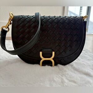 Urban Expressions Black Woven Crossbody Bag, new